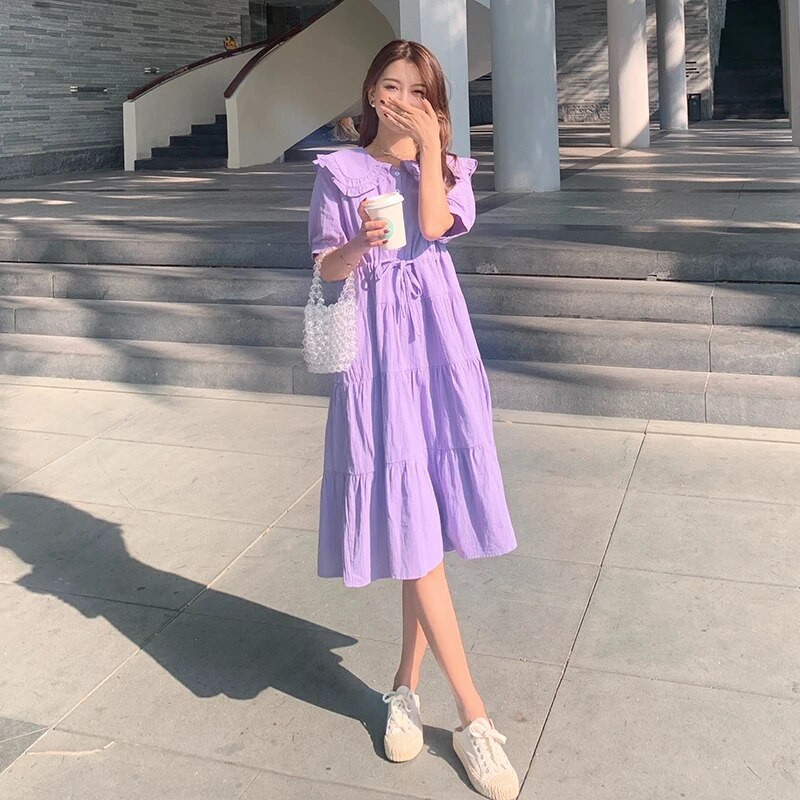 9017# Odjeća za trudnice Ljetna labava elegantna haljina kratkih rukava za trudnice Lako pristajajuća haljina za mame