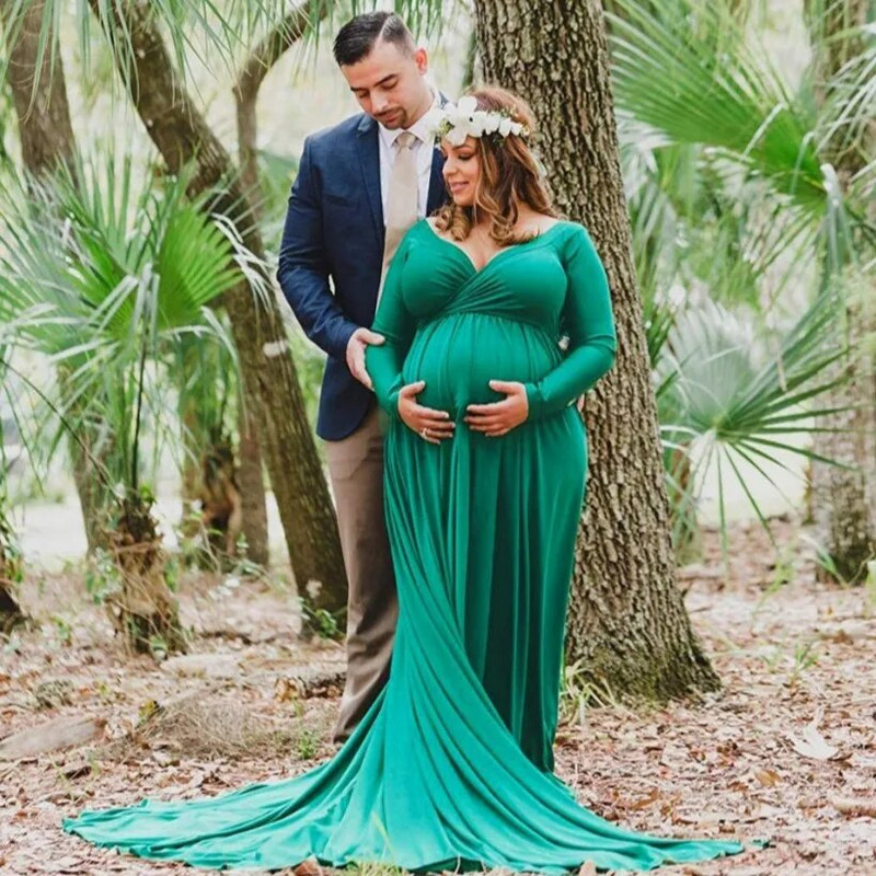 Kokvilnas garās daļas astes grūtnieču kleitas fotosesija Grūtniecības fotografēšanas rekvizīti Maxi kleitas kleitas grūtniecēm apģērbs 2023