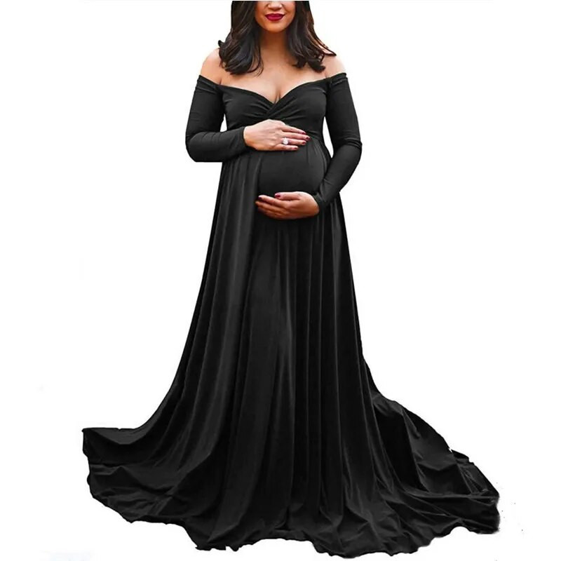 Kokvilnas garās daļas astes grūtnieču kleitas fotosesija Grūtniecības fotografēšanas rekvizīti Maxi kleitas kleitas grūtniecēm apģērbs 2023