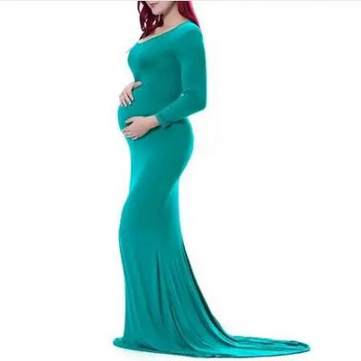 Nėščiųjų medvilninė vilkimo suknelė ilgomis rankovėmis nėščioms moterims Maxi suknelė nėštumo metu kūdikių šou Fotosesija Fotografijos rekvizitai Drabužiai