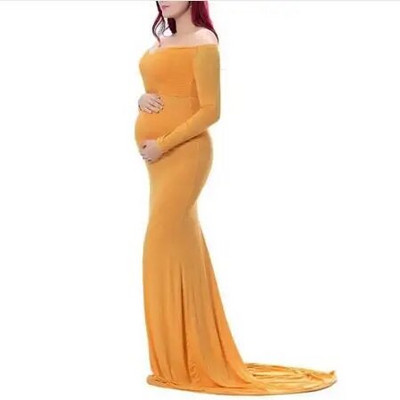 Nėščiųjų medvilninė vilkimo suknelė ilgomis rankovėmis nėščioms moterims Maxi suknelė nėštumo metu kūdikių šou Fotosesija Fotografijos rekvizitai Drabužiai