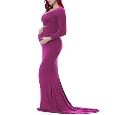 Nėščiųjų medvilninė vilkimo suknelė ilgomis rankovėmis nėščioms moterims Maxi suknelė nėštumo metu kūdikių šou Fotosesija Fotografijos rekvizitai Drabužiai