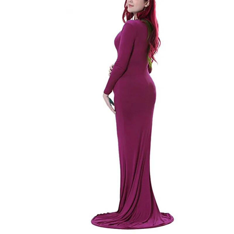 Nėščiųjų medvilninė vilkimo suknelė ilgomis rankovėmis nėščioms moterims Maxi suknelė nėštumo metu kūdikių šou Fotosesija Fotografijos rekvizitai Drabužiai