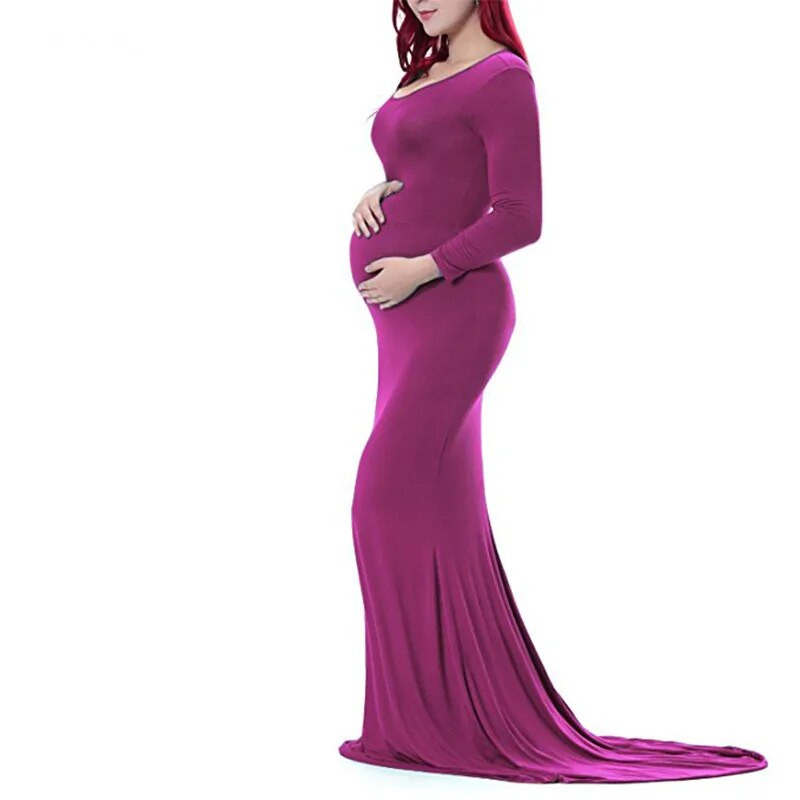 Nėščiųjų medvilninė vilkimo suknelė ilgomis rankovėmis nėščioms moterims Maxi suknelė nėštumo metu kūdikių šou Fotosesija Fotografijos rekvizitai Drabužiai