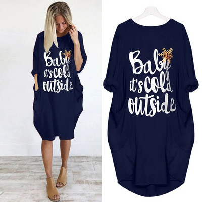 Božićna široka haljina dugih rukava Ležerna ženska odjeća za trudnice Vestidos Gravidas Ženska haljina Jesenska odjeća