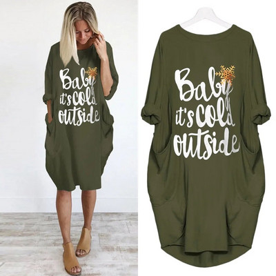 Božićna široka haljina dugih rukava Ležerna ženska odjeća za trudnice Vestidos Gravidas Ženska haljina Jesenska odjeća