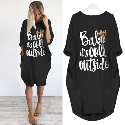 Božićna široka haljina dugih rukava Ležerna ženska odjeća za trudnice Vestidos Gravidas Ženska haljina Jesenska odjeća