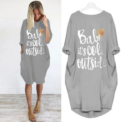 Božićna široka haljina dugih rukava Ležerna ženska odjeća za trudnice Vestidos Gravidas Ženska haljina Jesenska odjeća