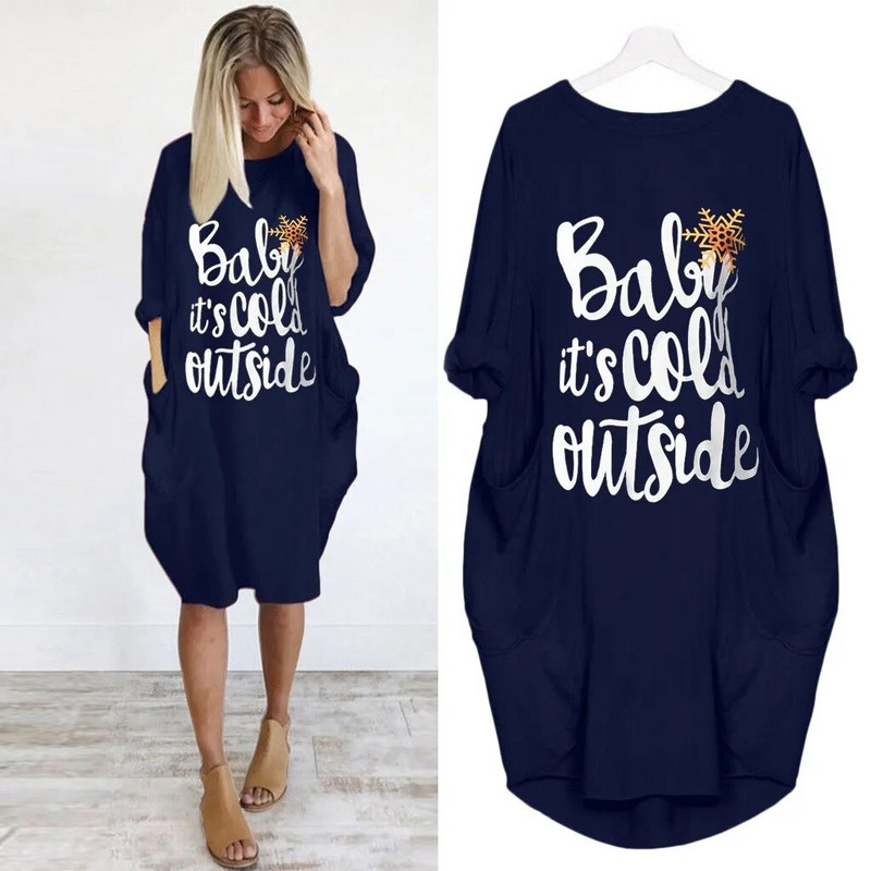 Božićna široka haljina dugih rukava Ležerna ženska odjeća za trudnice Vestidos Gravidas Ženska haljina Jesenska odjeća