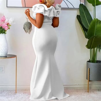 Ruffles Bodycon Maternity Photoshoot Φόρεμα Μακρύ ελαστικό Γοργόνα Baby Shower Φόρεμα για έγκυες γυναίκες Φόρεμα φωτογραφίας εγκυμοσύνης