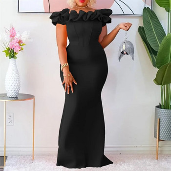 Ruffles Bodycon Maternity Photoshoot Φόρεμα Μακρύ ελαστικό Γοργόνα Baby Shower Φόρεμα για έγκυες γυναίκες Φόρεμα φωτογραφίας εγκυμοσύνης