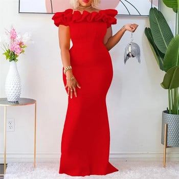 Ruffles Bodycon Maternity Photoshoot Φόρεμα Μακρύ ελαστικό Γοργόνα Baby Shower Φόρεμα για έγκυες γυναίκες Φόρεμα φωτογραφίας εγκυμοσύνης