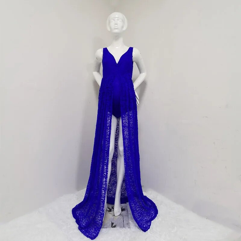 Haljina za trudnice Plava Haljina za fotografije Odjeća Dugački bodi za fotografiranje trudnica s haljinom od tila Vestido Premama 2023.