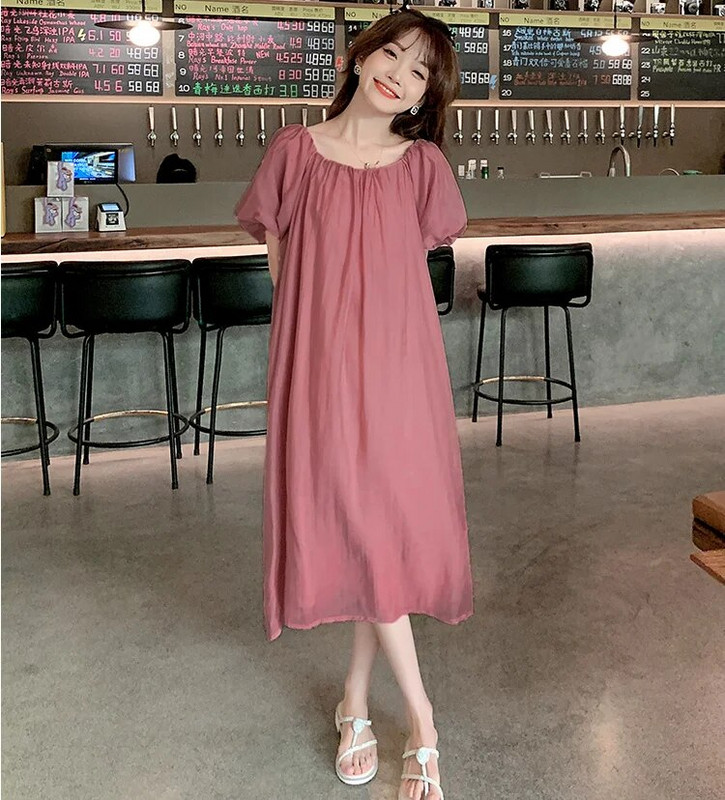 Ljetna odjeća za trudnice Haljine kratkih rukava Vanjska odjeća Jednobojna Elegantna haljina za trudnice Slatka odjeća za trudnice
