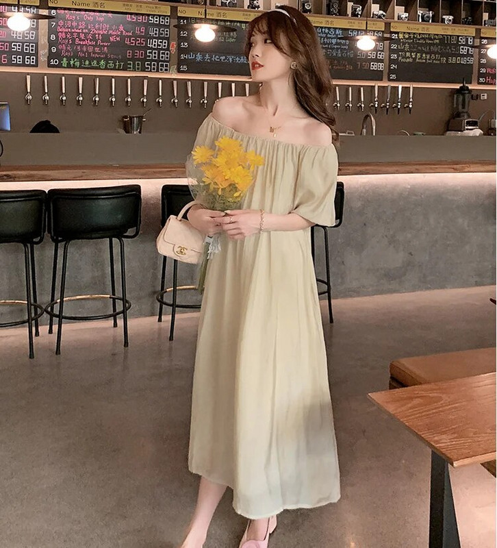 Ljetna odjeća za trudnice Haljine kratkih rukava Vanjska odjeća Jednobojna Elegantna haljina za trudnice Slatka odjeća za trudnice