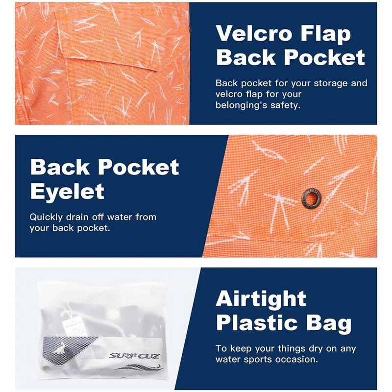 SURFCUZ Muški brzo sušeći kupaći kostimi Modni kupaći kostimi Gaće za plažu Muški kupaći kostimi za trčanje Sportovi za surfanje