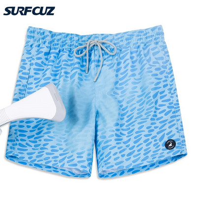 SURFCUZ színváltós fürdőnadrágok Nyári Varázslatos Beach fürdőruha Hőmérséklet-érzékeny, gyorsan száradó színváltó férfi fürdőnadrág