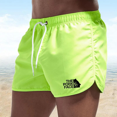 THE PORK FACE Vīriešu vasaras šorti Pludmales bikses Vīriešu šorti Ātri sausi sērfošanas peldēšanas apģērbi piejūras niršanas pārim vīriešu modeļi