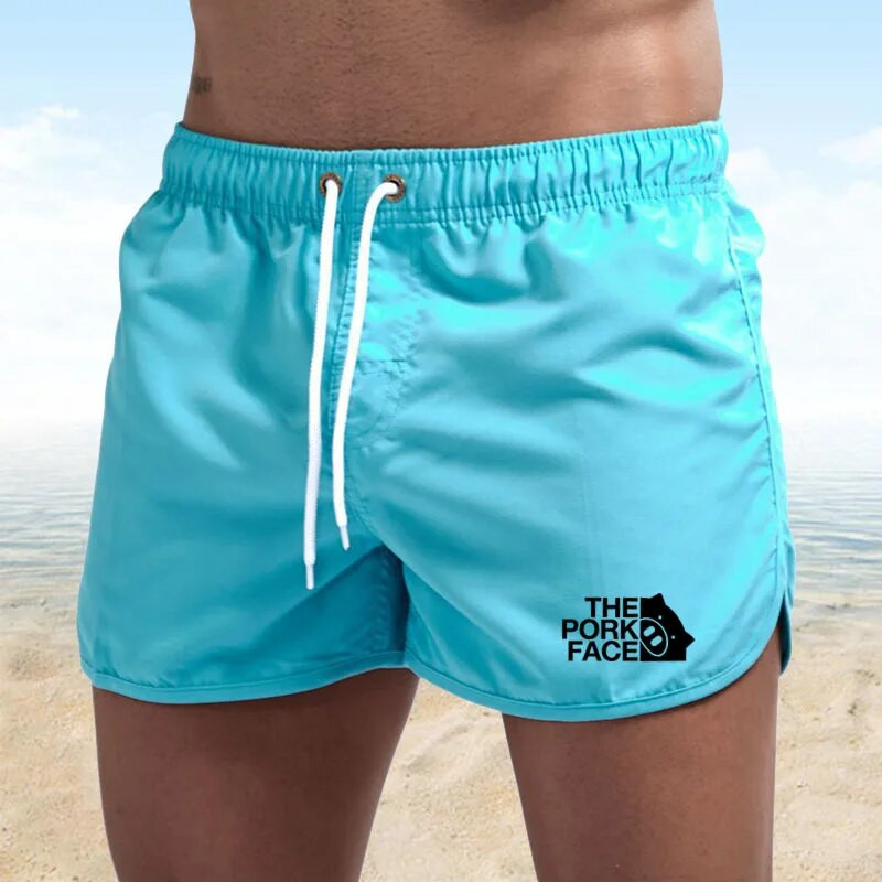 THE PORK FACE Vīriešu vasaras šorti Pludmales bikses Vīriešu šorti Ātri sausi sērfošanas peldēšanas apģērbi piejūras niršanas pārim vīriešu modeļi