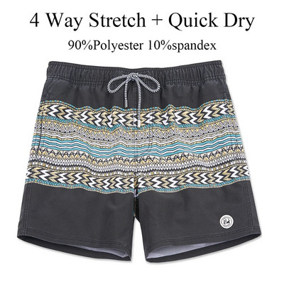 SURFCUZ Muške kratke hlače za kupanje na pruge Brzo sušeće kratke hlače za plažu s mrežastom postavom Ljetni muški kupaći kostimi Kupaće gaće za muškarce