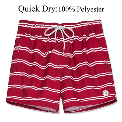 SURFCUZ Muške kratke hlače za kupanje na pruge Brzo sušeće kratke hlače za plažu s mrežastom postavom Ljetni muški kupaći kostimi Kupaće gaće za muškarce