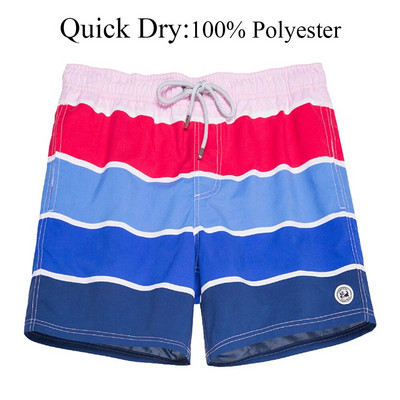 SURFCUZ Muške kratke hlače za kupanje na pruge Brzo sušeće kratke hlače za plažu s mrežastom postavom Ljetni muški kupaći kostimi Kupaće gaće za muškarce