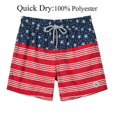 SURFCUZ Muške kratke hlače za kupanje na pruge Brzo sušeće kratke hlače za plažu s mrežastom postavom Ljetni muški kupaći kostimi Kupaće gaće za muškarce