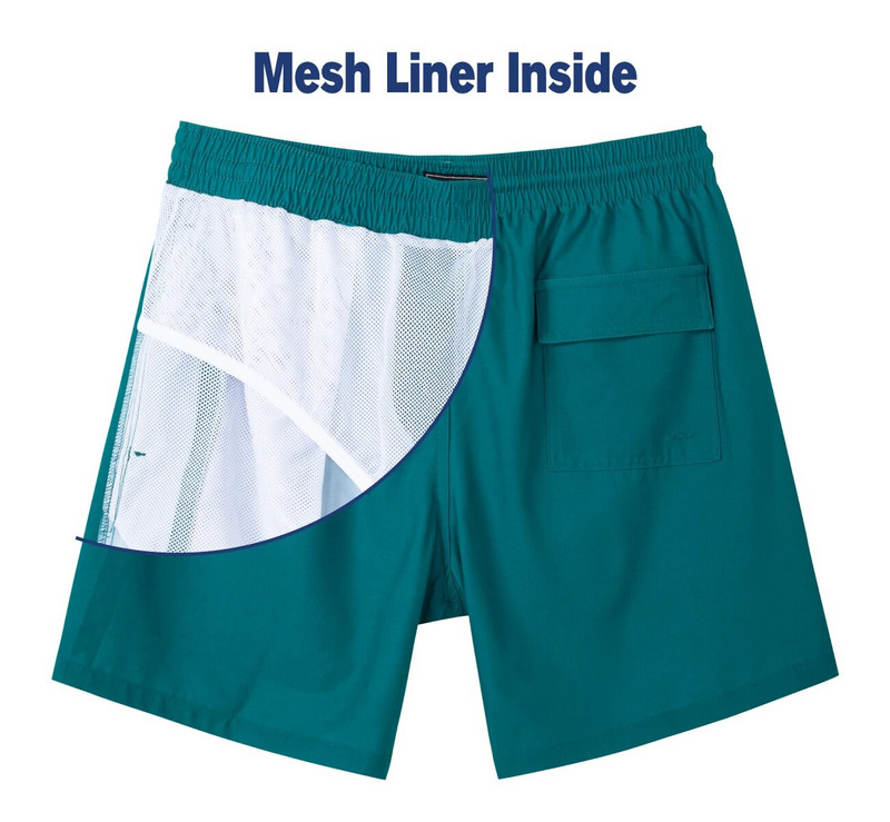 SURFCUZ Muške kratke hlače za kupanje s mrežastom podstavom Brzosušeće kratke hlače za plažu za muškarce Kupaći kostimi Kupaći kostimi Muške čvrste kupaće gaće