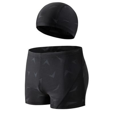 Muški Tinejdžeri Brzosušeći komplet od 2 komada Kupaći kostim Kupaći kostim za bazen Kupaći kostim Muški bokser za plažu Kupaći kratki kostim s kapom/šeširom