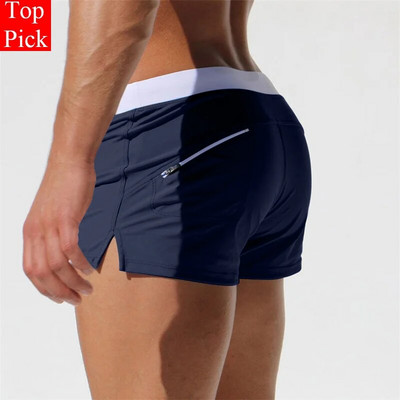 TOPPICK Ανδρικά μπλουζάκια μαγιό τσέπης Ανδρικά σέξι ανδρικά μαγιό Αθλητικά σορτς κολύμβησης Ανδρικά σλιπ Zwembroek Heren