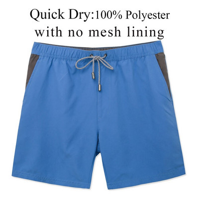 SURFCUZ Muške jednobojne kratke hlače za plivanje koje se brzo suše, kratke hlače za plažu s džepovima i mrežastom podstavom, muške ljetne kupaće gaće za surfanje