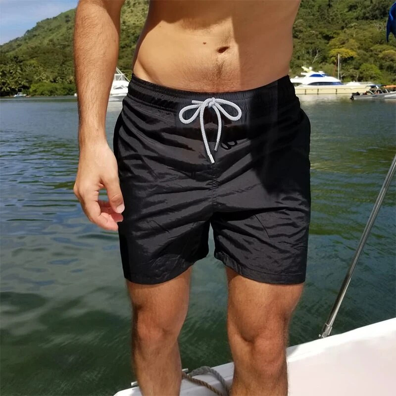 SURFCUZ Muške jednobojne kratke hlače za plivanje koje se brzo suše, kratke hlače za plažu s džepovima i mrežastom podstavom, muške ljetne kupaće gaće za surfanje