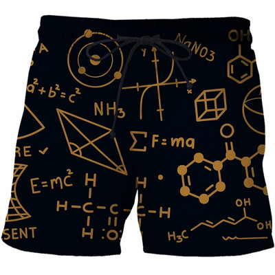 Ljetni kupaći kostim Muške kratke hlače za plažu Muški brzosušeći kupaći kostimi Hlače za plažu matematička formula Kratke hlače Plivanje Kratke hlače za dasku za surfanje