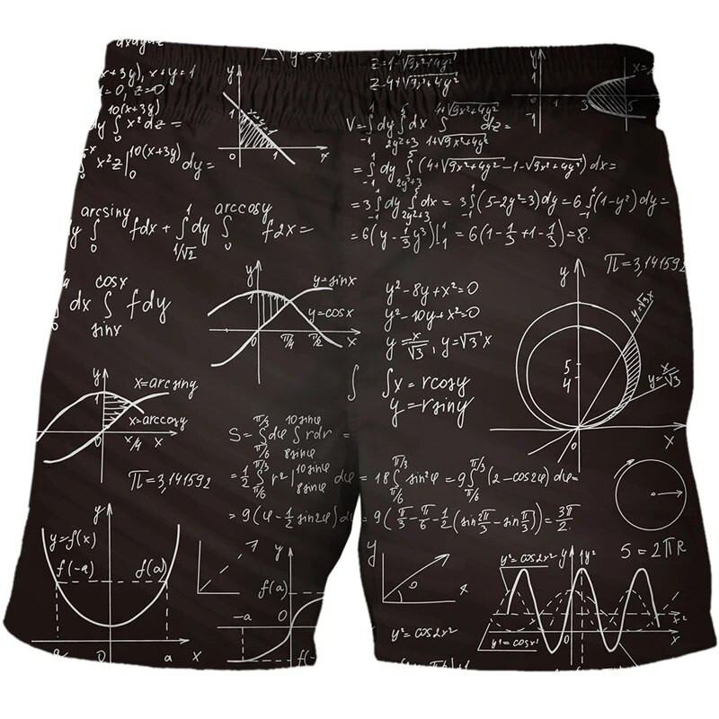 Ljetni kupaći kostim Muške kratke hlače za plažu Muški brzosušeći kupaći kostimi Hlače za plažu matematička formula Kratke hlače Plivanje Kratke hlače za dasku za surfanje