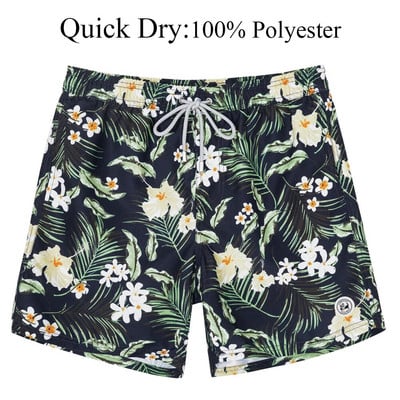 SURFCUZ Muške kratke hlače za kupanje s mrežastom podstavom Havajski stil Muške kratke hlače za plažu Brzo sušeći kupaći kostimi Plivaće hlače za muškarce