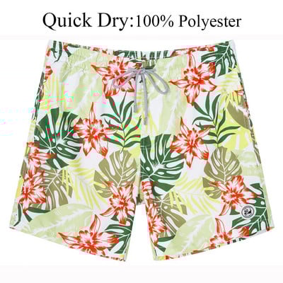 SURFCUZ Muške kratke hlače za kupanje s mrežastom podstavom Havajski stil Muške kratke hlače za plažu Brzo sušeći kupaći kostimi Plivaće hlače za muškarce