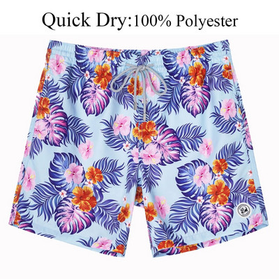 SURFCUZ Muške kratke hlače za kupanje s mrežastom podstavom Havajski stil Muške kratke hlače za plažu Brzo sušeći kupaći kostimi Plivaće hlače za muškarce