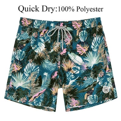 SURFCUZ Muške kratke hlače za kupanje s mrežastom podstavom Havajski stil Muške kratke hlače za plažu Brzo sušeći kupaći kostimi Plivaće hlače za muškarce