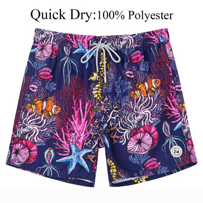 SURFCUZ Muške kratke hlače za kupanje s mrežastom podstavom Havajski stil Muške kratke hlače za plažu Brzo sušeći kupaći kostimi Plivaće hlače za muškarce