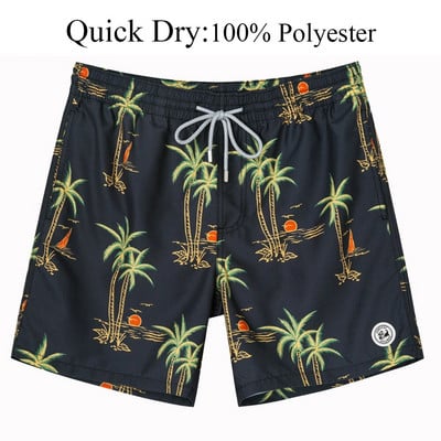 SURFCUZ Muške kratke hlače za kupanje s mrežastom podstavom Havajski stil Muške kratke hlače za plažu Brzo sušeći kupaći kostimi Plivaće hlače za muškarce