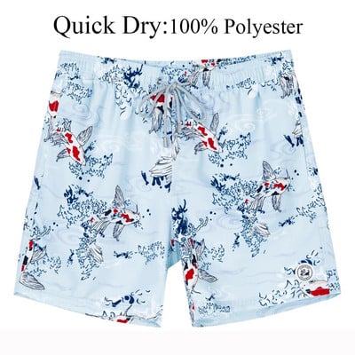 SURFCUZ Muške kratke hlače za kupanje s mrežastom podstavom Havajski stil Muške kratke hlače za plažu Brzo sušeći kupaći kostimi Plivaće hlače za muškarce