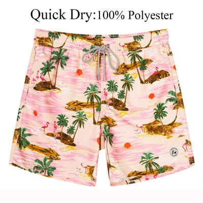 SURFCUZ Muške kratke hlače za kupanje s mrežastom podstavom Havajski stil Muške kratke hlače za plažu Brzo sušeći kupaći kostimi Plivaće hlače za muškarce