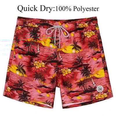 SURFCUZ Muške kratke hlače za kupanje s mrežastom podstavom Havajski stil Muške kratke hlače za plažu Brzo sušeći kupaći kostimi Plivaće hlače za muškarce