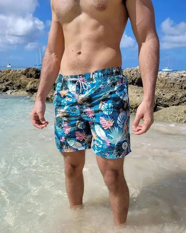 SURFCUZ Muške kratke hlače za kupanje s mrežastom podstavom Havajski stil Muške kratke hlače za plažu Brzo sušeći kupaći kostimi Plivaće hlače za muškarce