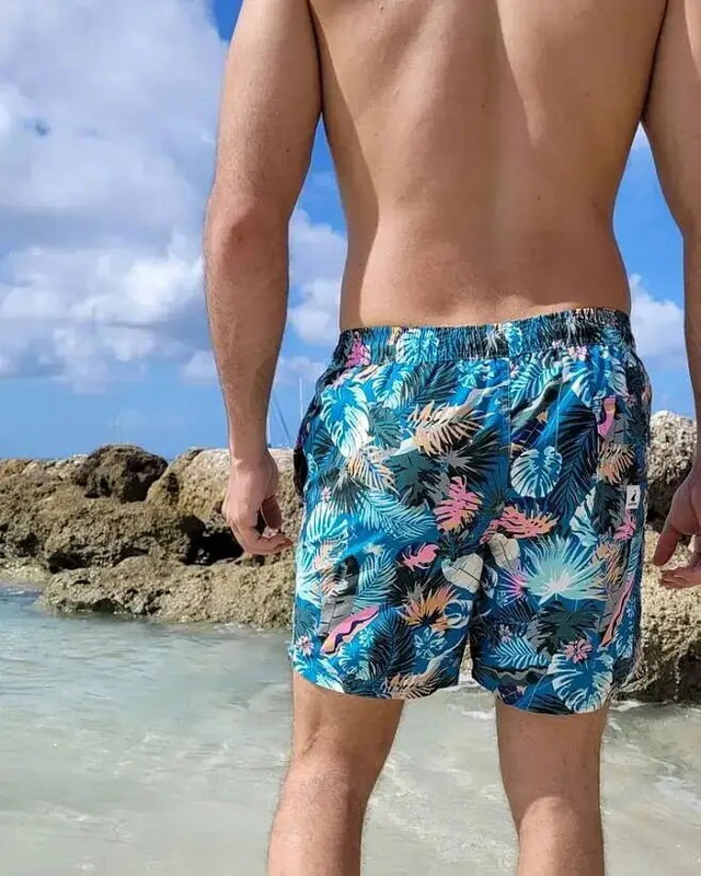 SURFCUZ Muške kratke hlače za kupanje s mrežastom podstavom Havajski stil Muške kratke hlače za plažu Brzo sušeći kupaći kostimi Plivaće hlače za muškarce