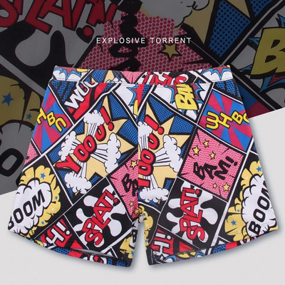 Vīriešu pusaudžu peldkostīmu komplekts ar apdruku, ātri nožūstoši peldšorti, boksercepure, cepure Beach Seaside, peldkostīmi, peldkostīmi ar spiedpogu