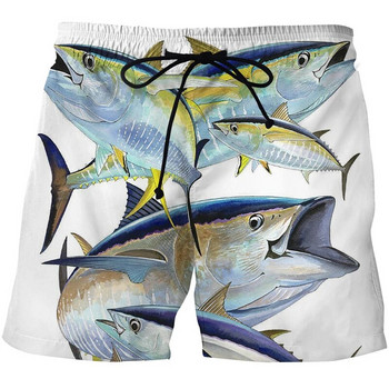 Ανδρικά/Γυναικεία σορτς παραλίας για ψάρεμα HD τροπικά ψάρια τρισδιάστατα τυπωμένα αθλητικά παντελόνια κολύμβησης σορτς σερφ ανδρικά μαγιό σανίδας γυμναστικής