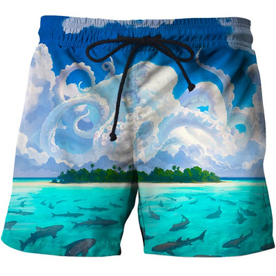 Férfi/női horgászat Beach shorts HD trópusi halak 3D nyomtatott úszósport nadrág szörf rövidnadrág férfi edzőterem szörfdeszka fürdőruha