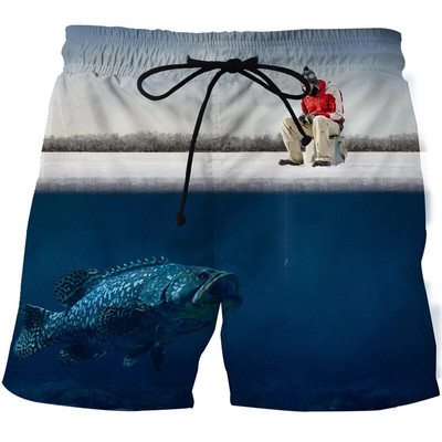 Férfi/női horgászat Beach shorts HD trópusi halak 3D nyomtatott úszósport nadrág szörf rövidnadrág férfi edzőterem szörfdeszka fürdőruha