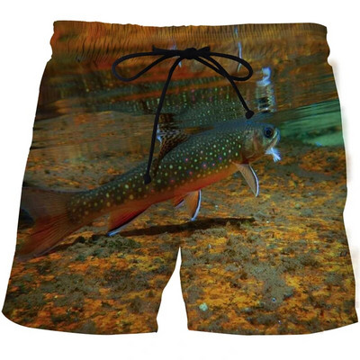Férfi/női horgászat Beach shorts HD trópusi halak 3D nyomtatott úszósport nadrág szörf rövidnadrág férfi edzőterem szörfdeszka fürdőruha